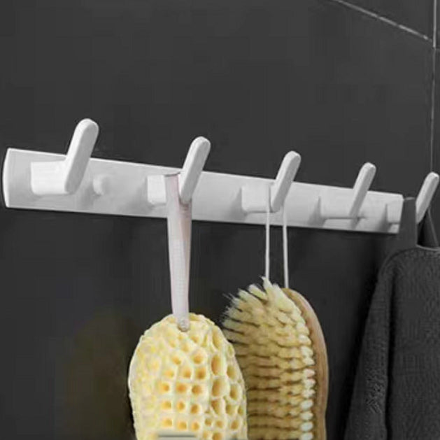 Aluminum Bath Hardware Set Modern White Bathroom Accessory Set Towel Robe Hook (Row Hooks) Clearhalo 'Bathroom Hardware Sets' 'Bathroom Hardware' 'Bathroom Remodel & Bathroom Fixtures' 'bathroom_hardware_sets' 'Home Improvement' 'home_improvement' 'home_improvement_bathroom_hardware_sets' 6550966