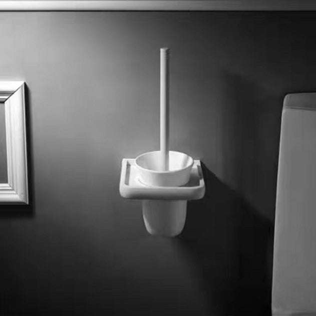 Aluminum Bath Hardware Set Modern White Bathroom Accessory Set Toilet Brush (6"L) Clearhalo 'Bathroom Hardware Sets' 'Bathroom Hardware' 'Bathroom Remodel & Bathroom Fixtures' 'bathroom_hardware_sets' 'Home Improvement' 'home_improvement' 'home_improvement_bathroom_hardware_sets' 6550973