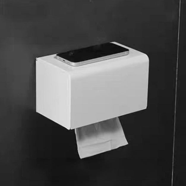 Aluminum Bath Hardware Set Modern White Bathroom Accessory Set Toilet Paper Holder (8"L) Clearhalo 'Bathroom Hardware Sets' 'Bathroom Hardware' 'Bathroom Remodel & Bathroom Fixtures' 'bathroom_hardware_sets' 'Home Improvement' 'home_improvement' 'home_improvement_bathroom_hardware_sets' 6550975
