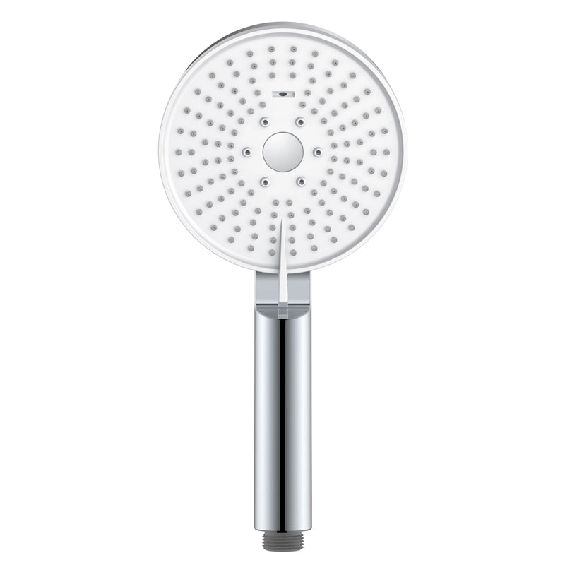 Matte Black Handheld Shower Head Modern 3-Jet Round Wall-Mount Handheld Shower Head White Gold Clearhalo 'Bathroom Remodel & Bathroom Fixtures' 'Home Improvement' 'home_improvement' 'home_improvement_shower_heads' 'Shower Heads' 'shower_heads' 'Showers & Bathtubs Plumbing' 'Showers & Bathtubs' 6555432