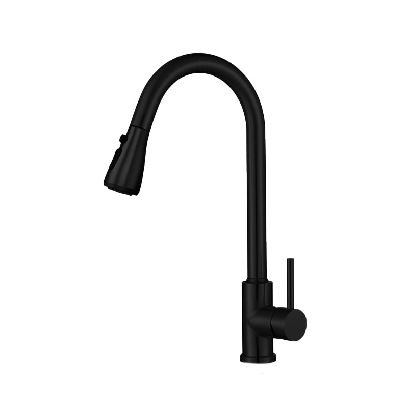 Touch 2 Modes Faucet Pull down Sprayer Bar Faucet 1-Handle Standard Kitchen Faucet Black Clearhalo 'Home Improvement' 'home_improvement' 'home_improvement_kitchen_faucets' 'Kitchen Faucets' 'Kitchen Remodel & Kitchen Fixtures' 'Kitchen Sinks & Faucet Components' 'kitchen_faucets' 6558173