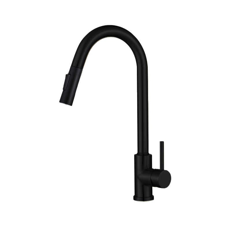 Touch 2 Modes Faucet Pull down Sprayer Bar Faucet 1-Handle Standard Kitchen Faucet Frost Black Clearhalo 'Home Improvement' 'home_improvement' 'home_improvement_kitchen_faucets' 'Kitchen Faucets' 'Kitchen Remodel & Kitchen Fixtures' 'Kitchen Sinks & Faucet Components' 'kitchen_faucets' 6558174