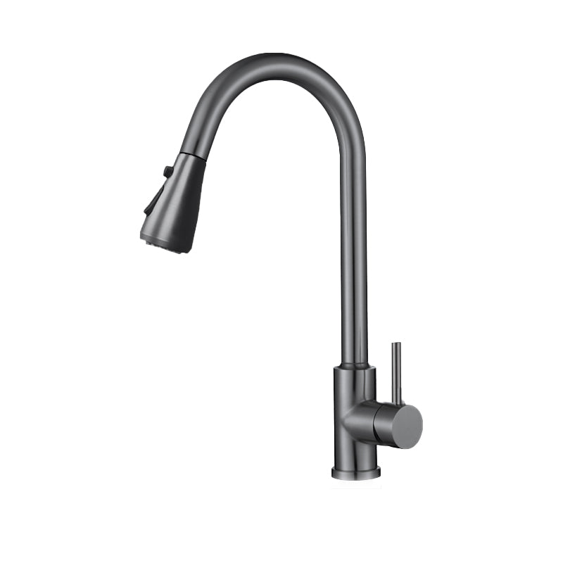 Touch 2 Modes Faucet Pull down Sprayer Bar Faucet 1-Handle Standard Kitchen Faucet Grey Clearhalo 'Home Improvement' 'home_improvement' 'home_improvement_kitchen_faucets' 'Kitchen Faucets' 'Kitchen Remodel & Kitchen Fixtures' 'Kitchen Sinks & Faucet Components' 'kitchen_faucets' 6558181