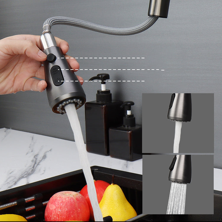 Touch 2 Modes Faucet Pull down Sprayer Bar Faucet 1-Handle Standard Kitchen Faucet Clearhalo 'Home Improvement' 'home_improvement' 'home_improvement_kitchen_faucets' 'Kitchen Faucets' 'Kitchen Remodel & Kitchen Fixtures' 'Kitchen Sinks & Faucet Components' 'kitchen_faucets' 6558182