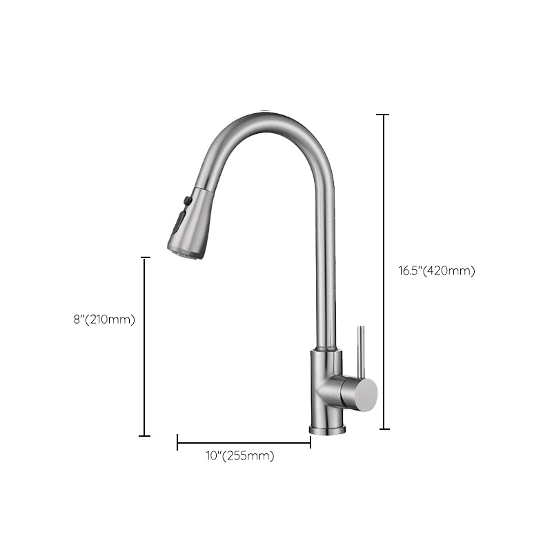 Touch 2 Modes Faucet Pull down Sprayer Bar Faucet 1-Handle Standard Kitchen Faucet Clearhalo 'Home Improvement' 'home_improvement' 'home_improvement_kitchen_faucets' 'Kitchen Faucets' 'Kitchen Remodel & Kitchen Fixtures' 'Kitchen Sinks & Faucet Components' 'kitchen_faucets' 6558188