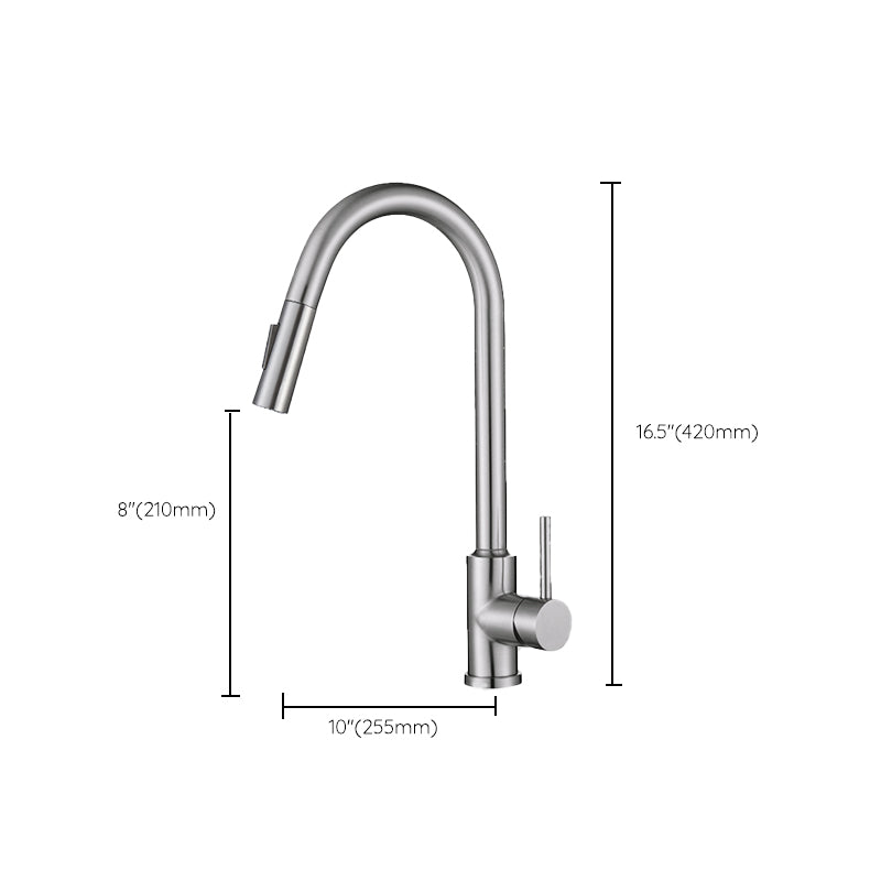 Touch 2 Modes Faucet Pull down Sprayer Bar Faucet 1-Handle Standard Kitchen Faucet Clearhalo 'Home Improvement' 'home_improvement' 'home_improvement_kitchen_faucets' 'Kitchen Faucets' 'Kitchen Remodel & Kitchen Fixtures' 'Kitchen Sinks & Faucet Components' 'kitchen_faucets' 6558190