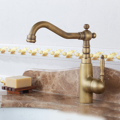 Traditional Standard Bar Faucet 1-Handle Kitchen Faucet in Gold 8.7" Round