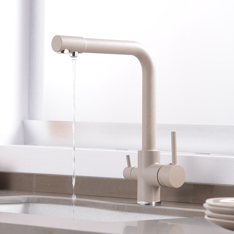 Modern Pure Color Kitchen Faucet with Handles and Supply Lines Bar Faucet Clearhalo 'Home Improvement' 'home_improvement' 'home_improvement_kitchen_faucets' 'Kitchen Faucets' 'Kitchen Remodel & Kitchen Fixtures' 'Kitchen Sinks & Faucet Components' 'kitchen_faucets' 6558258