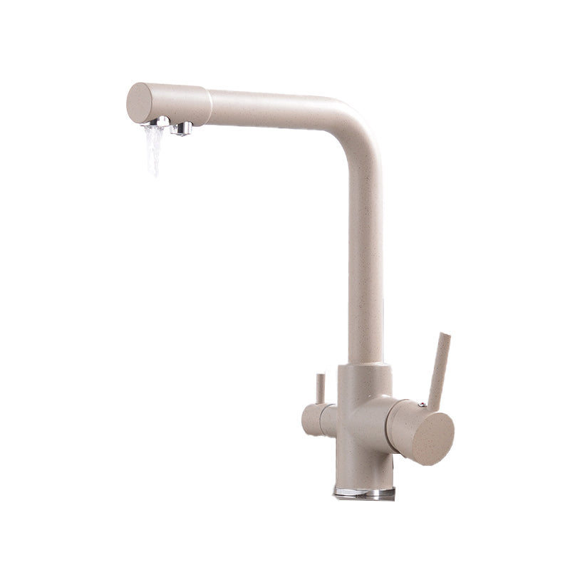 Modern Pure Color Kitchen Faucet with Handles and Supply Lines Bar Faucet Clearhalo 'Home Improvement' 'home_improvement' 'home_improvement_kitchen_faucets' 'Kitchen Faucets' 'Kitchen Remodel & Kitchen Fixtures' 'Kitchen Sinks & Faucet Components' 'kitchen_faucets' 6558263