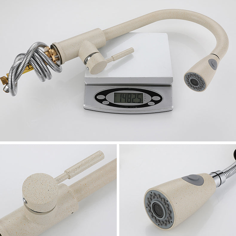 1-Handle Kitchen Faucet Pull down Sprayer with Supply Lines Bar Faucet Clearhalo 'Home Improvement' 'home_improvement' 'home_improvement_kitchen_faucets' 'Kitchen Faucets' 'Kitchen Remodel & Kitchen Fixtures' 'Kitchen Sinks & Faucet Components' 'kitchen_faucets' 6558280