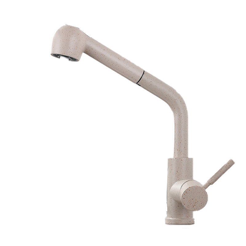 1-Handle Kitchen Faucet Pull down Sprayer with Supply Lines Bar Faucet Clearhalo 'Home Improvement' 'home_improvement' 'home_improvement_kitchen_faucets' 'Kitchen Faucets' 'Kitchen Remodel & Kitchen Fixtures' 'Kitchen Sinks & Faucet Components' 'kitchen_faucets' 6558285
