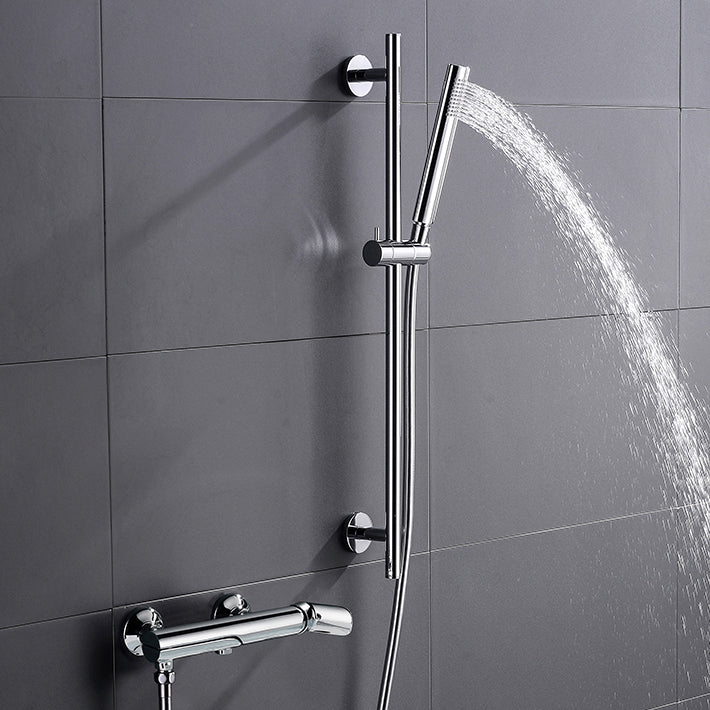 Tub Spout Trim Bathroom Wall Mounted One Handle Bathtub Faucet Chrome Hand Shower Included Risers Included Clearhalo 'Bathroom Remodel & Bathroom Fixtures' 'Bathtub Faucets' 'bathtub_faucets' 'Home Improvement' 'home_improvement' 'home_improvement_bathtub_faucets' 6558311