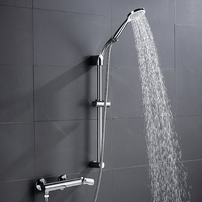Tub Spout Trim Bathroom Wall Mounted One Handle Bathtub Faucet Nickel Hand Shower Included Risers Included Clearhalo 'Bathroom Remodel & Bathroom Fixtures' 'Bathtub Faucets' 'bathtub_faucets' 'Home Improvement' 'home_improvement' 'home_improvement_bathtub_faucets' 6558312