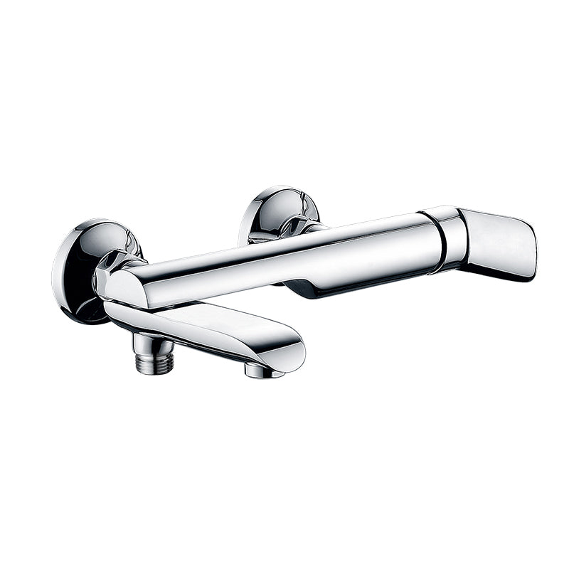 Tub Spout Trim Bathroom Wall Mounted One Handle Bathtub Faucet Chrome Hand Shower Not Included Risers Not Included Clearhalo 'Bathroom Remodel & Bathroom Fixtures' 'Bathtub Faucets' 'bathtub_faucets' 'Home Improvement' 'home_improvement' 'home_improvement_bathtub_faucets' 6558320