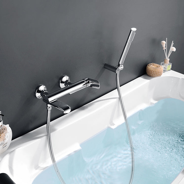 Tub Spout Trim Bathroom Wall Mounted One Handle Bathtub Faucet Clearhalo 'Bathroom Remodel & Bathroom Fixtures' 'Bathtub Faucets' 'bathtub_faucets' 'Home Improvement' 'home_improvement' 'home_improvement_bathtub_faucets' 6558328
