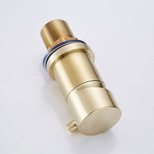 Contemporary Deck Mounted Metal Freestanding Tub Filler High Arc Freestanding Faucet Clearhalo 'Bathroom Remodel & Bathroom Fixtures' 'Bathtub Faucets' 'bathtub_faucets' 'Home Improvement' 'home_improvement' 'home_improvement_bathtub_faucets' 6558446