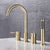 Contemporary Deck Mounted Metal Freestanding Tub Filler High Arc Freestanding Faucet Light Gold Lever Handles 4 Hole Faucets Clearhalo 'Bathroom Remodel & Bathroom Fixtures' 'Bathtub Faucets' 'bathtub_faucets' 'Home Improvement' 'home_improvement' 'home_improvement_bathtub_faucets' 6558452