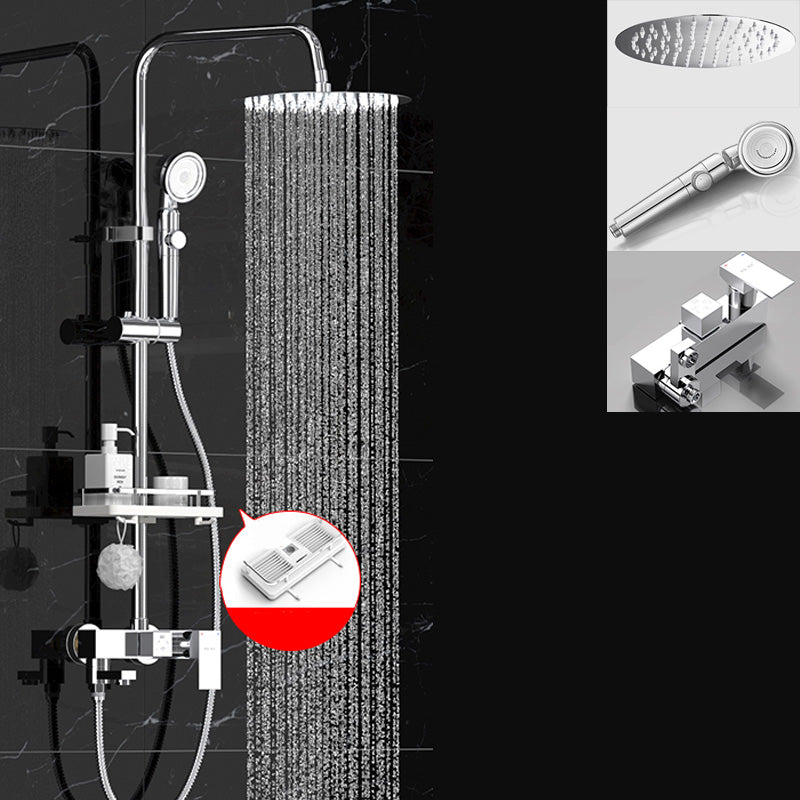 Wall Mounted Shower System Handle Lever Spot Resist Copper Shower System Round 3 Clearhalo 'Bathroom Remodel & Bathroom Fixtures' 'Home Improvement' 'home_improvement' 'home_improvement_shower_faucets' 'Shower Faucets & Systems' 'shower_faucets' 'Showers & Bathtubs Plumbing' 'Showers & Bathtubs' 6558665