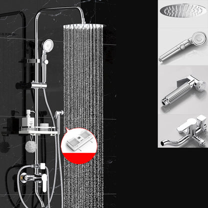 Wall Mounted Shower System Handle Lever Spot Resist Copper Shower System Round 4 Clearhalo 'Bathroom Remodel & Bathroom Fixtures' 'Home Improvement' 'home_improvement' 'home_improvement_shower_faucets' 'Shower Faucets & Systems' 'shower_faucets' 'Showers & Bathtubs Plumbing' 'Showers & Bathtubs' 6558666