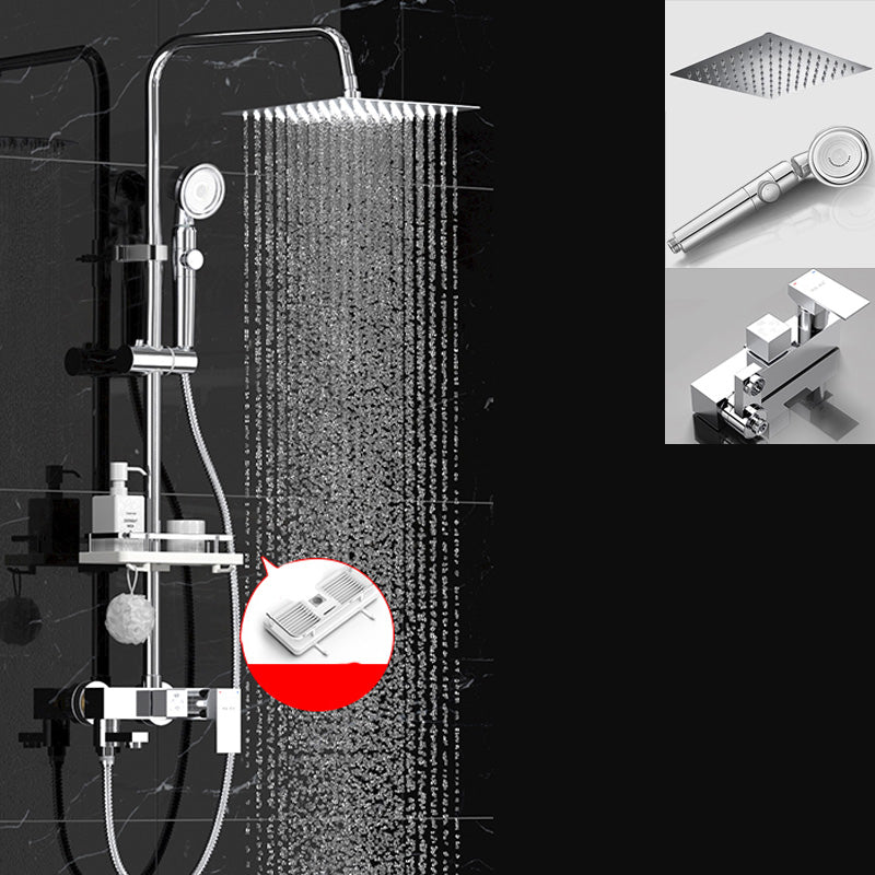 Wall Mounted Shower System Handle Lever Spot Resist Copper Shower System Square 3 Clearhalo 'Bathroom Remodel & Bathroom Fixtures' 'Home Improvement' 'home_improvement' 'home_improvement_shower_faucets' 'Shower Faucets & Systems' 'shower_faucets' 'Showers & Bathtubs Plumbing' 'Showers & Bathtubs' 6558668