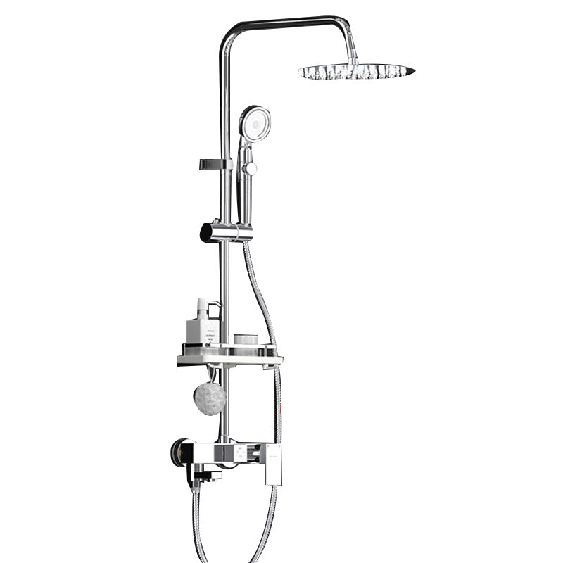 Wall Mounted Shower System Handle Lever Spot Resist Copper Shower System Clearhalo 'Bathroom Remodel & Bathroom Fixtures' 'Home Improvement' 'home_improvement' 'home_improvement_shower_faucets' 'Shower Faucets & Systems' 'shower_faucets' 'Showers & Bathtubs Plumbing' 'Showers & Bathtubs' 6558672