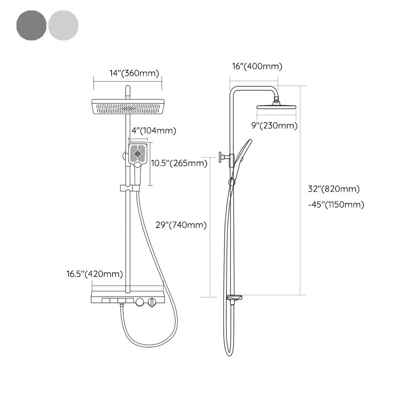 Modern Shower Set Slide Bar Handheld Shower Head Wall Mounted Shower System Clearhalo 'Bathroom Remodel & Bathroom Fixtures' 'Home Improvement' 'home_improvement' 'home_improvement_shower_faucets' 'Shower Faucets & Systems' 'shower_faucets' 'Showers & Bathtubs Plumbing' 'Showers & Bathtubs' 6558698