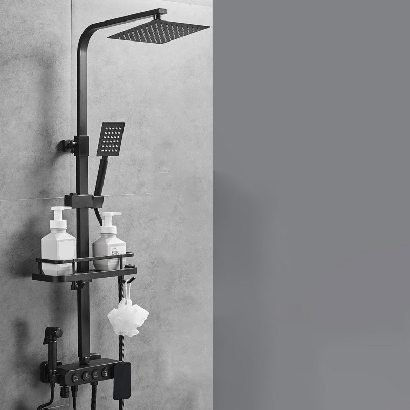 Contemporary Shower Set Slide Bar Adjustable Shower Head Wall Mounted Shower System Clearhalo 'Bathroom Remodel & Bathroom Fixtures' 'Home Improvement' 'home_improvement' 'home_improvement_shower_faucets' 'Shower Faucets & Systems' 'shower_faucets' 'Showers & Bathtubs Plumbing' 'Showers & Bathtubs' 6558704