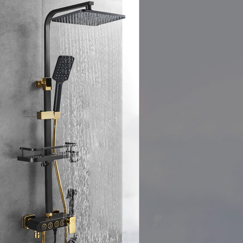 Contemporary Shower Set Slide Bar Adjustable Shower Head Wall Mounted Shower System Clearhalo 'Bathroom Remodel & Bathroom Fixtures' 'Home Improvement' 'home_improvement' 'home_improvement_shower_faucets' 'Shower Faucets & Systems' 'shower_faucets' 'Showers & Bathtubs Plumbing' 'Showers & Bathtubs' 6558706