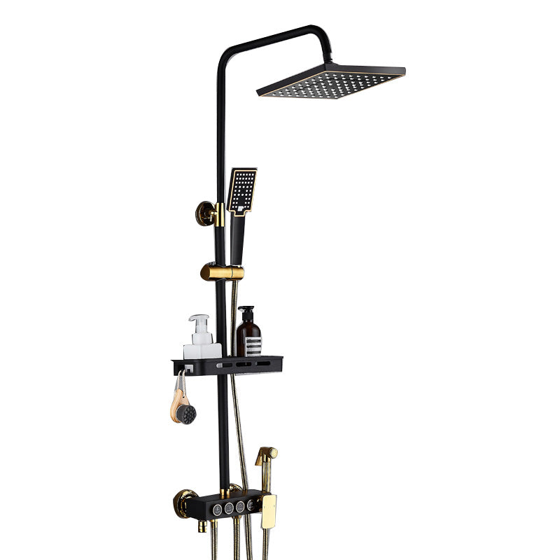 Contemporary Shower Set Slide Bar Adjustable Shower Head Wall Mounted Shower System Clearhalo 'Bathroom Remodel & Bathroom Fixtures' 'Home Improvement' 'home_improvement' 'home_improvement_shower_faucets' 'Shower Faucets & Systems' 'shower_faucets' 'Showers & Bathtubs Plumbing' 'Showers & Bathtubs' 6558707