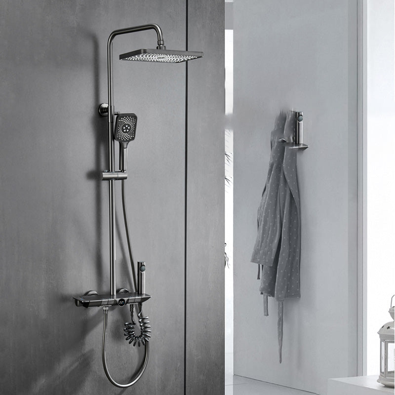 Modern Shower Set Slide Bar Dual Shower Head Thermostatic Wall Mounted Shower System Clearhalo 'Bathroom Remodel & Bathroom Fixtures' 'Home Improvement' 'home_improvement' 'home_improvement_shower_faucets' 'Shower Faucets & Systems' 'shower_faucets' 'Showers & Bathtubs Plumbing' 'Showers & Bathtubs' 6558720