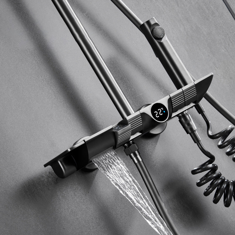 Modern Shower Set Slide Bar Dual Shower Head Thermostatic Wall Mounted Shower System Clearhalo 'Bathroom Remodel & Bathroom Fixtures' 'Home Improvement' 'home_improvement' 'home_improvement_shower_faucets' 'Shower Faucets & Systems' 'shower_faucets' 'Showers & Bathtubs Plumbing' 'Showers & Bathtubs' 6558724