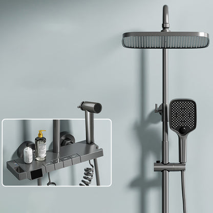 Contemporary Shower Set Slide Bar Handheld Shower Head Wall Mounted Shower System Gun Grey Clearhalo 'Bathroom Remodel & Bathroom Fixtures' 'Home Improvement' 'home_improvement' 'home_improvement_shower_faucets' 'Shower Faucets & Systems' 'shower_faucets' 'Showers & Bathtubs Plumbing' 'Showers & Bathtubs' 6558736