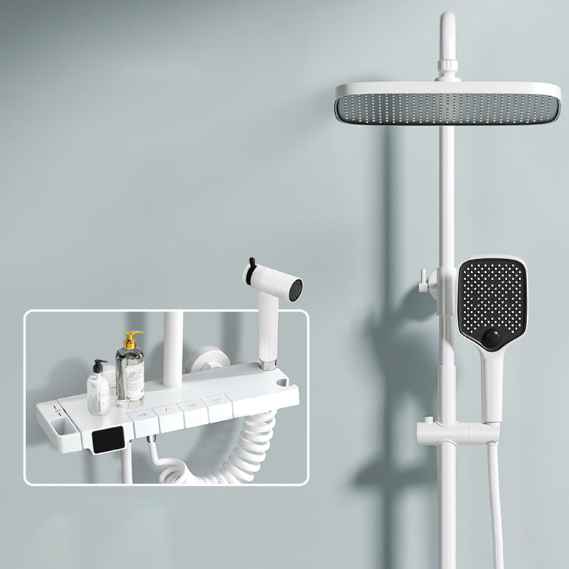 Contemporary Shower Set Slide Bar Handheld Shower Head Wall Mounted Shower System White Clearhalo 'Bathroom Remodel & Bathroom Fixtures' 'Home Improvement' 'home_improvement' 'home_improvement_shower_faucets' 'Shower Faucets & Systems' 'shower_faucets' 'Showers & Bathtubs Plumbing' 'Showers & Bathtubs' 6558737