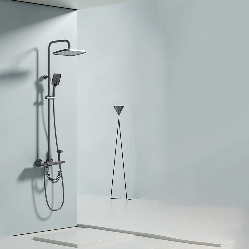 Contemporary Shower Set Slide Bar Handheld Shower Head Wall Mounted Shower System Clearhalo 'Bathroom Remodel & Bathroom Fixtures' 'Home Improvement' 'home_improvement' 'home_improvement_shower_faucets' 'Shower Faucets & Systems' 'shower_faucets' 'Showers & Bathtubs Plumbing' 'Showers & Bathtubs' 6558739