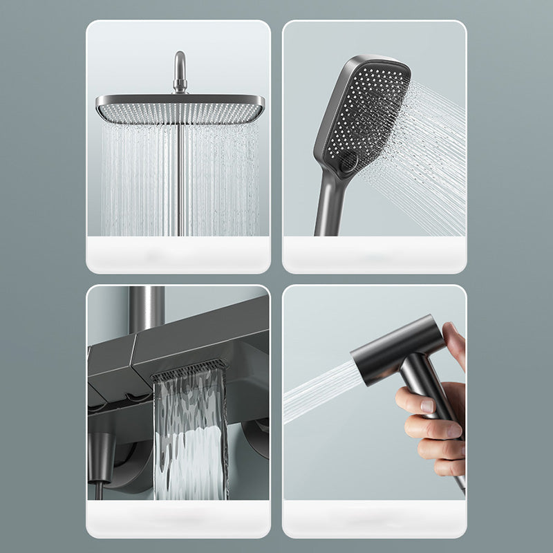 Contemporary Shower Set Slide Bar Handheld Shower Head Wall Mounted Shower System Clearhalo 'Bathroom Remodel & Bathroom Fixtures' 'Home Improvement' 'home_improvement' 'home_improvement_shower_faucets' 'Shower Faucets & Systems' 'shower_faucets' 'Showers & Bathtubs Plumbing' 'Showers & Bathtubs' 6558747