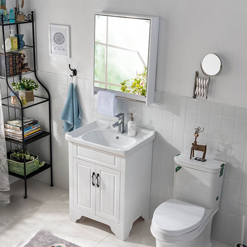 Modern Bathroom Vanity Set Wooden Freestanding Bathroom Vanity Set Vanity & Faucet & Mirror Cabinet 24"L x 19"W x 32"H Clearhalo 'Bathroom Remodel & Bathroom Fixtures' 'Bathroom Vanities' 'bathroom_vanities' 'Home Improvement' 'home_improvement' 'home_improvement_bathroom_vanities' 6558902