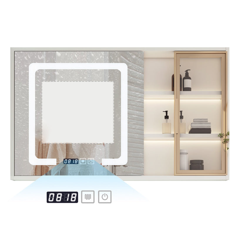 White Bathroom Vanity Mirror Rectangle Single Sink Wall Mount 2 Drawers Vanity with Door Clearhalo 'Bathroom Remodel & Bathroom Fixtures' 'Bathroom Vanities' 'bathroom_vanities' 'Home Improvement' 'home_improvement' 'home_improvement_bathroom_vanities' 6559031