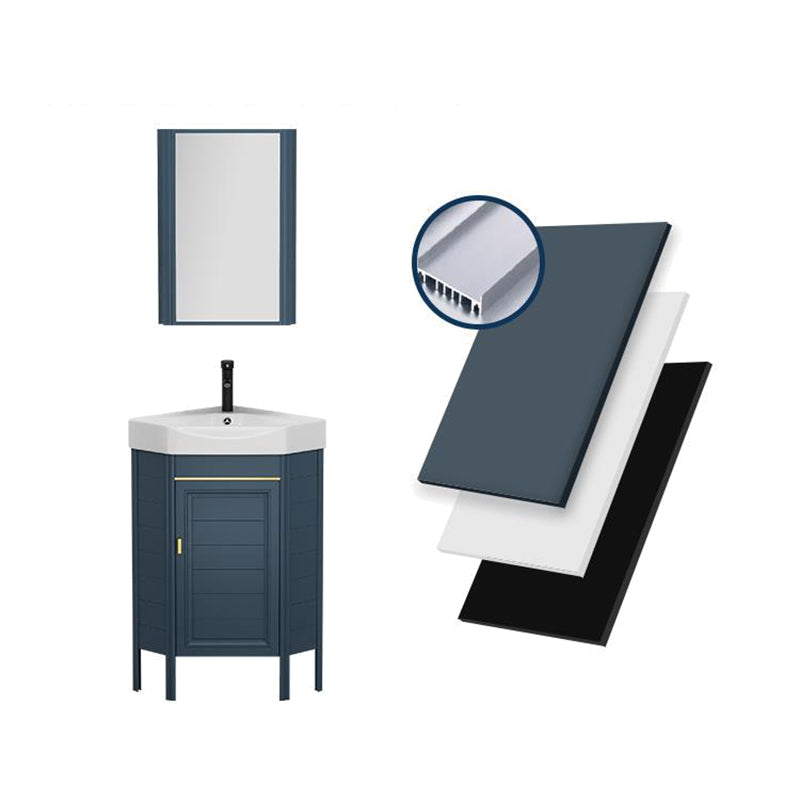 Gorgeous Sink Cabinet Blue Tone Free-standing Corner Bathroom Vanity Clearhalo 'Bathroom Remodel & Bathroom Fixtures' 'Bathroom Vanities' 'bathroom_vanities' 'Home Improvement' 'home_improvement' 'home_improvement_bathroom_vanities' 6559065