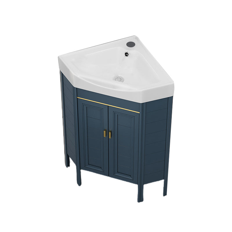 Gorgeous Sink Cabinet Blue Tone Free-standing Corner Bathroom Vanity Bathroom Vanity 19"L x 19"W x 32"H Clearhalo 'Bathroom Remodel & Bathroom Fixtures' 'Bathroom Vanities' 'bathroom_vanities' 'Home Improvement' 'home_improvement' 'home_improvement_bathroom_vanities' 6559066