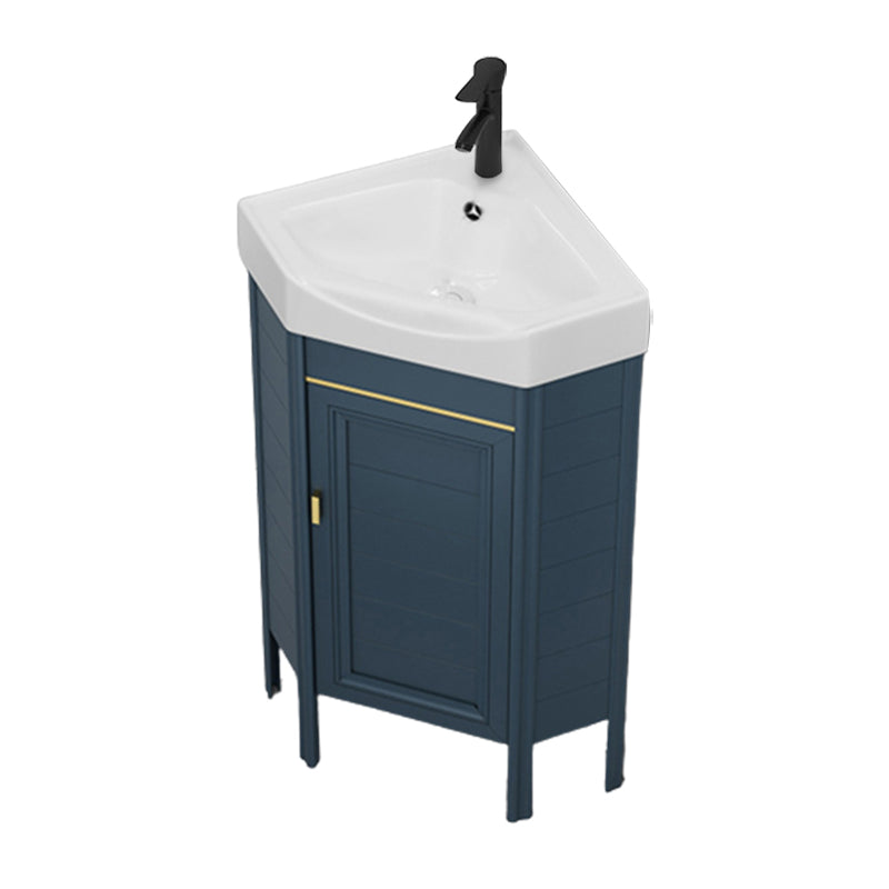 Gorgeous Sink Cabinet Blue Tone Free-standing Corner Bathroom Vanity Vanity & Faucet 15"L x 15"W x 31.5"H Clearhalo 'Bathroom Remodel & Bathroom Fixtures' 'Bathroom Vanities' 'bathroom_vanities' 'Home Improvement' 'home_improvement' 'home_improvement_bathroom_vanities' 6559068