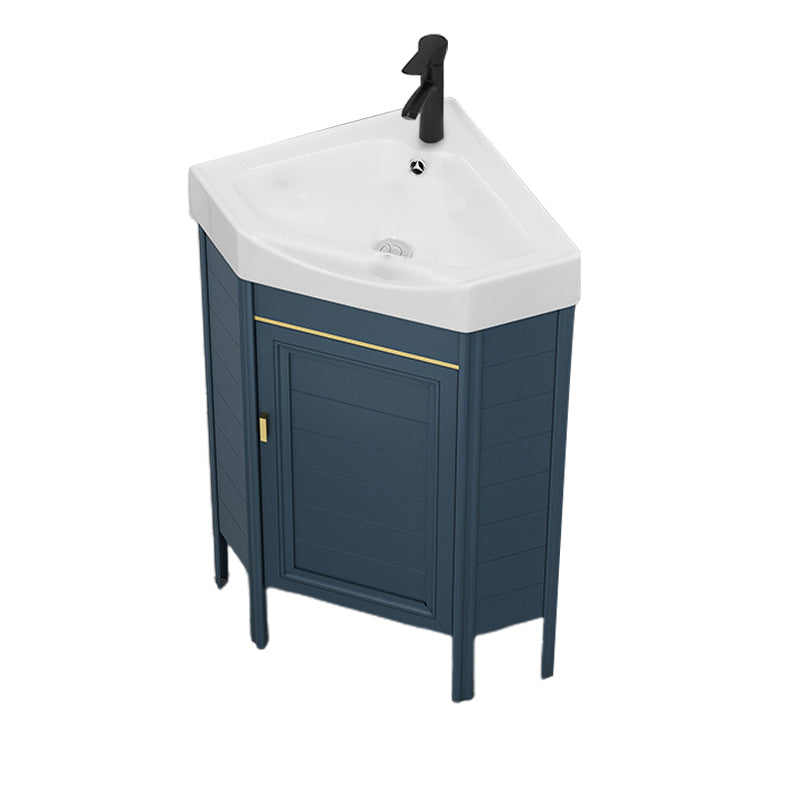 Gorgeous Sink Cabinet Blue Tone Free-standing Corner Bathroom Vanity Vanity & Faucet 17"L x 17"W x 32"H Clearhalo 'Bathroom Remodel & Bathroom Fixtures' 'Bathroom Vanities' 'bathroom_vanities' 'Home Improvement' 'home_improvement' 'home_improvement_bathroom_vanities' 6559069