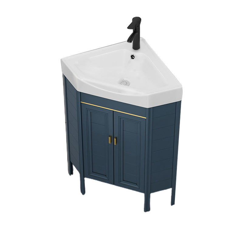 Gorgeous Sink Cabinet Blue Tone Free-standing Corner Bathroom Vanity Vanity & Faucet 19"L x 19"W x 32"H Clearhalo 'Bathroom Remodel & Bathroom Fixtures' 'Bathroom Vanities' 'bathroom_vanities' 'Home Improvement' 'home_improvement' 'home_improvement_bathroom_vanities' 6559071