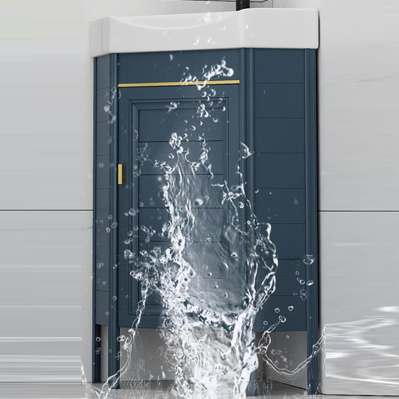 Gorgeous Sink Cabinet Blue Tone Free-standing Corner Bathroom Vanity Clearhalo 'Bathroom Remodel & Bathroom Fixtures' 'Bathroom Vanities' 'bathroom_vanities' 'Home Improvement' 'home_improvement' 'home_improvement_bathroom_vanities' 6559075