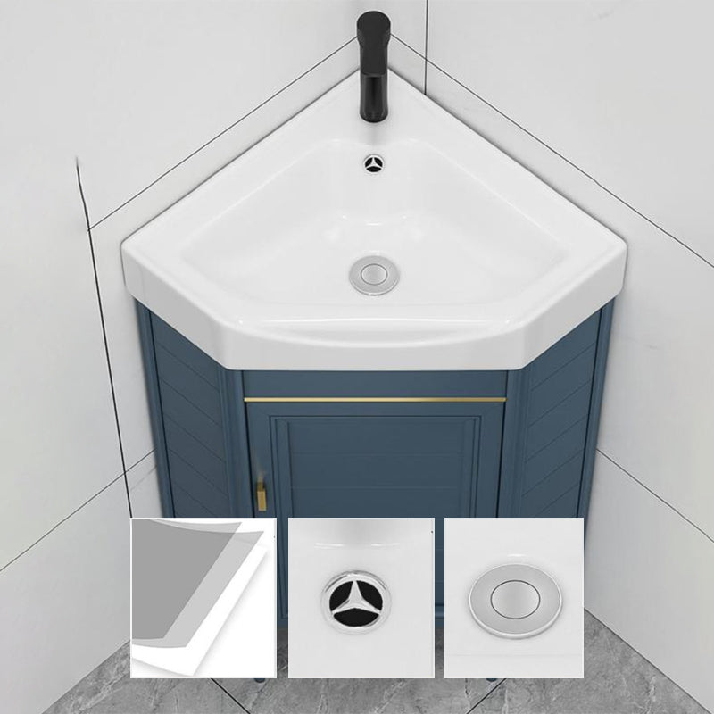 Gorgeous Sink Cabinet Blue Tone Free-standing Corner Bathroom Vanity Clearhalo 'Bathroom Remodel & Bathroom Fixtures' 'Bathroom Vanities' 'bathroom_vanities' 'Home Improvement' 'home_improvement' 'home_improvement_bathroom_vanities' 6559077