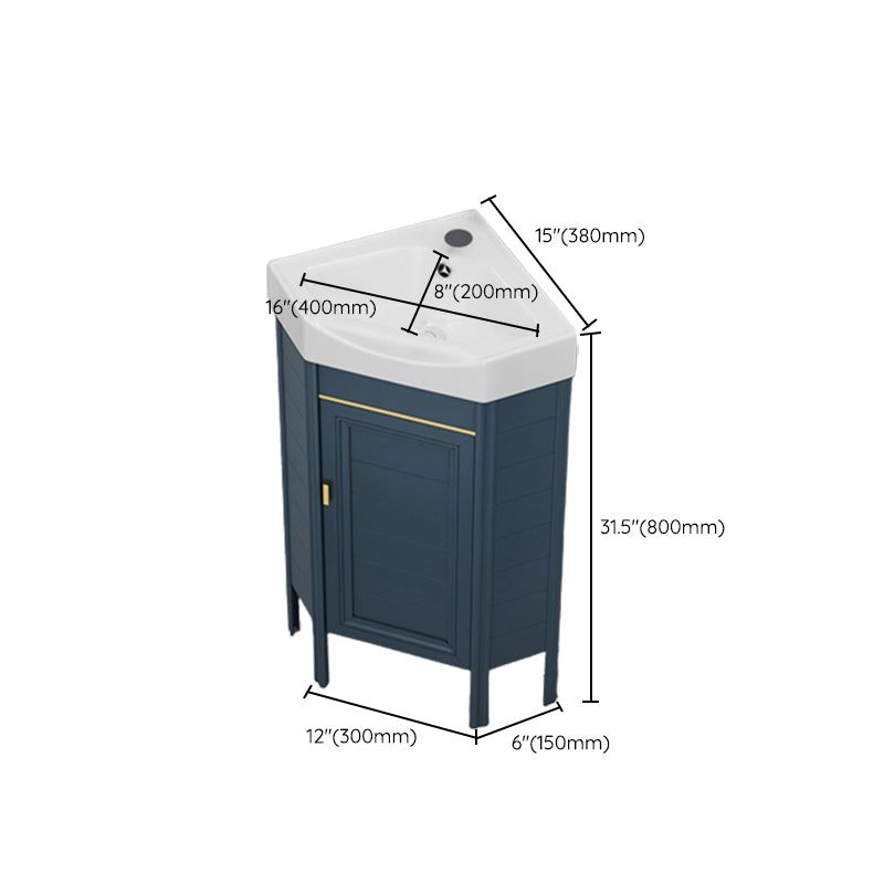 Gorgeous Sink Cabinet Blue Tone Free-standing Corner Bathroom Vanity Clearhalo 'Bathroom Remodel & Bathroom Fixtures' 'Bathroom Vanities' 'bathroom_vanities' 'Home Improvement' 'home_improvement' 'home_improvement_bathroom_vanities' 6559086