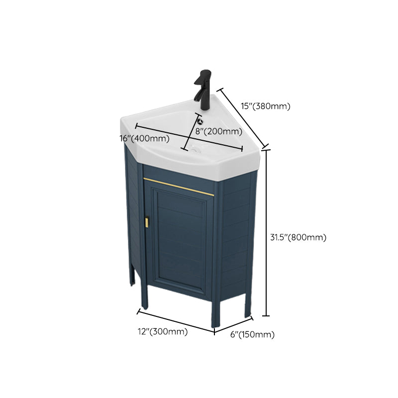 Gorgeous Sink Cabinet Blue Tone Free-standing Corner Bathroom Vanity Clearhalo 'Bathroom Remodel & Bathroom Fixtures' 'Bathroom Vanities' 'bathroom_vanities' 'Home Improvement' 'home_improvement' 'home_improvement_bathroom_vanities' 6559089