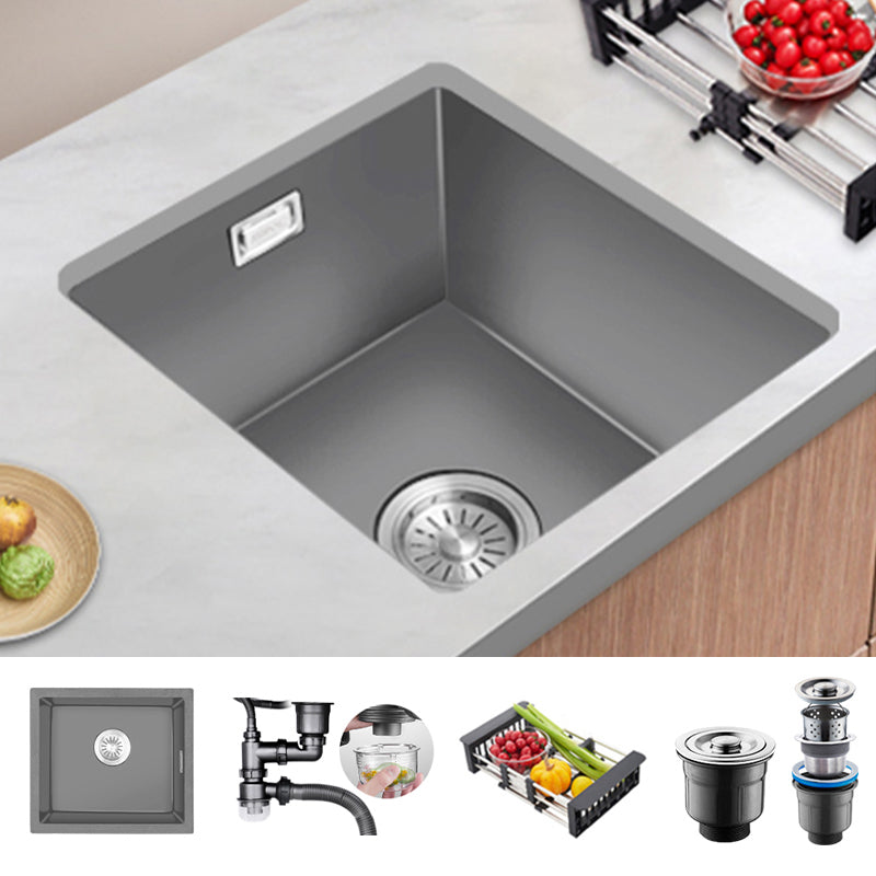 Rectangle Stainless Steel Kitchen Sink with Basket Strainer Sink Sink Only None Clearhalo 'Home Improvement' 'home_improvement' 'home_improvement_kitchen_sinks' 'Kitchen Remodel & Kitchen Fixtures' 'Kitchen Sinks & Faucet Components' 'Kitchen Sinks' 'kitchen_sinks' 6559103