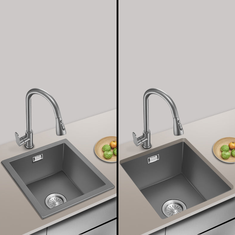 Rectangle Stainless Steel Kitchen Sink with Basket Strainer Sink Clearhalo 'Home Improvement' 'home_improvement' 'home_improvement_kitchen_sinks' 'Kitchen Remodel & Kitchen Fixtures' 'Kitchen Sinks & Faucet Components' 'Kitchen Sinks' 'kitchen_sinks' 6559105
