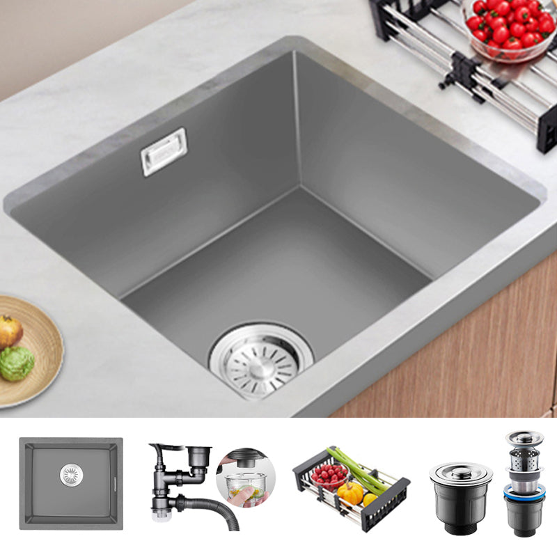 Rectangle Stainless Steel Kitchen Sink with Basket Strainer Sink 26.8"L x 17.3"W x 8.7"H Sink Only None Clearhalo 'Home Improvement' 'home_improvement' 'home_improvement_kitchen_sinks' 'Kitchen Remodel & Kitchen Fixtures' 'Kitchen Sinks & Faucet Components' 'Kitchen Sinks' 'kitchen_sinks' 6559111
