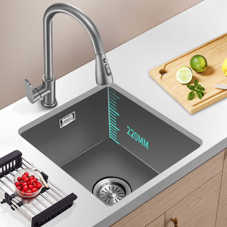 Rectangle Stainless Steel Kitchen Sink with Basket Strainer Sink Clearhalo 'Home Improvement' 'home_improvement' 'home_improvement_kitchen_sinks' 'Kitchen Remodel & Kitchen Fixtures' 'Kitchen Sinks & Faucet Components' 'Kitchen Sinks' 'kitchen_sinks' 6559125